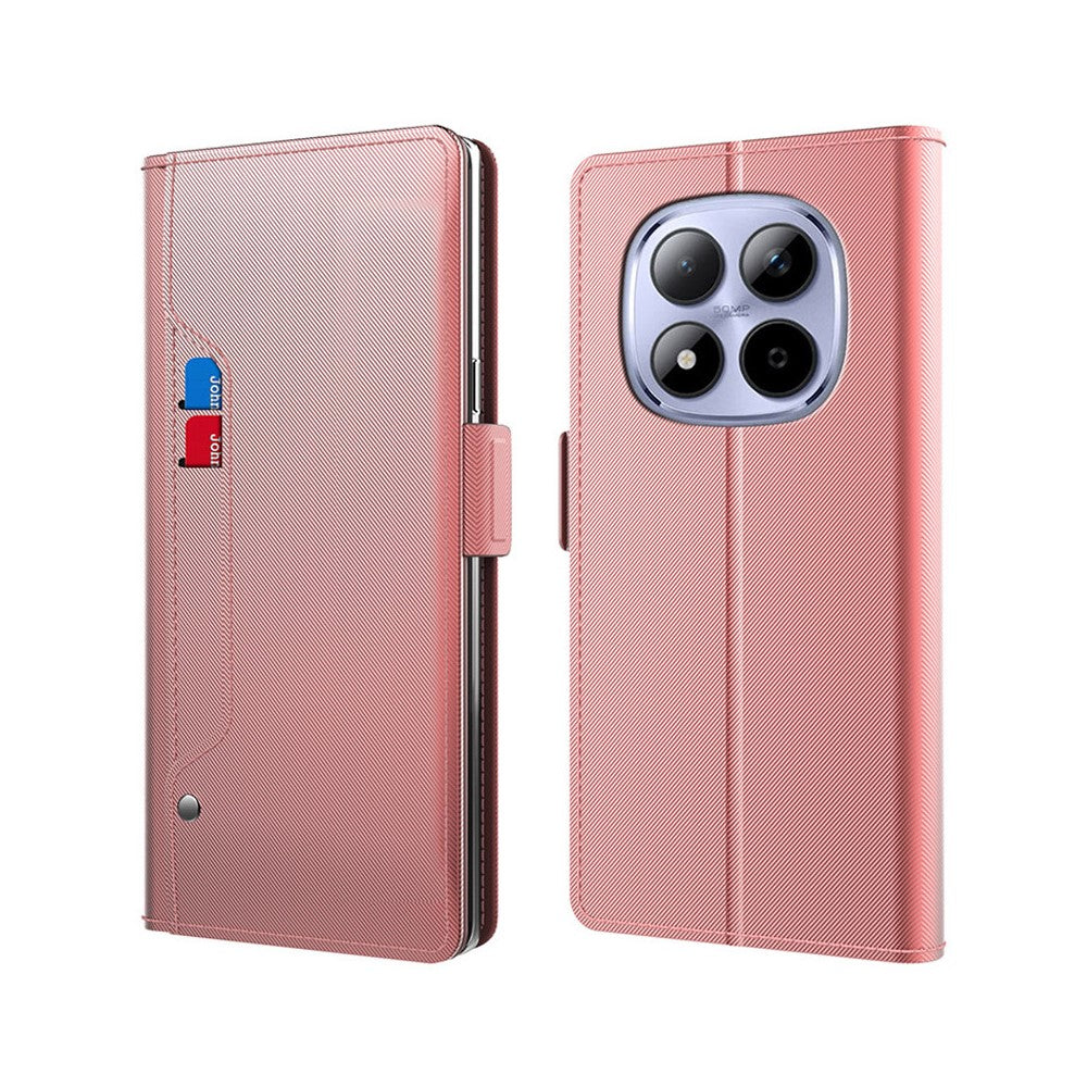 For Xiaomi Poco M8 Pro 5G / Redmi Note 15 Pro+ 5G (Global) Case Stand PU Leather Phone Cover Card Holder Mirror