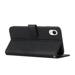 For Samsung Galaxy A23e / A23s Stitching PU Leather Stand Case Shockproof Wallet Inner TPU Phone Cover with Strap