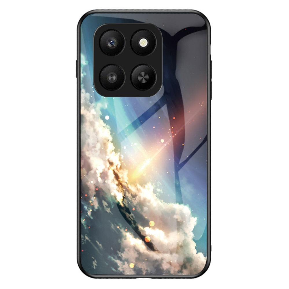 For Honor 400 Smart 5G / X7d 4G cover Stjernehimmel Mønster Hærdet Glas Telefoncover