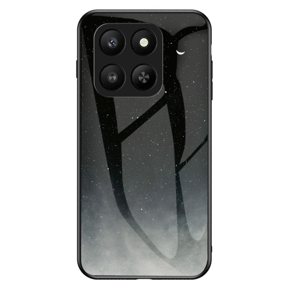 For Honor 400 Smart 5G / X7d 4G cover Stjernehimmel Mønster Hærdet Glas Telefoncover