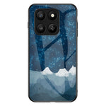 For Honor 400 Smart 5G / X7d 4G cover Stjernehimmel Mønster Hærdet Glas Telefoncover