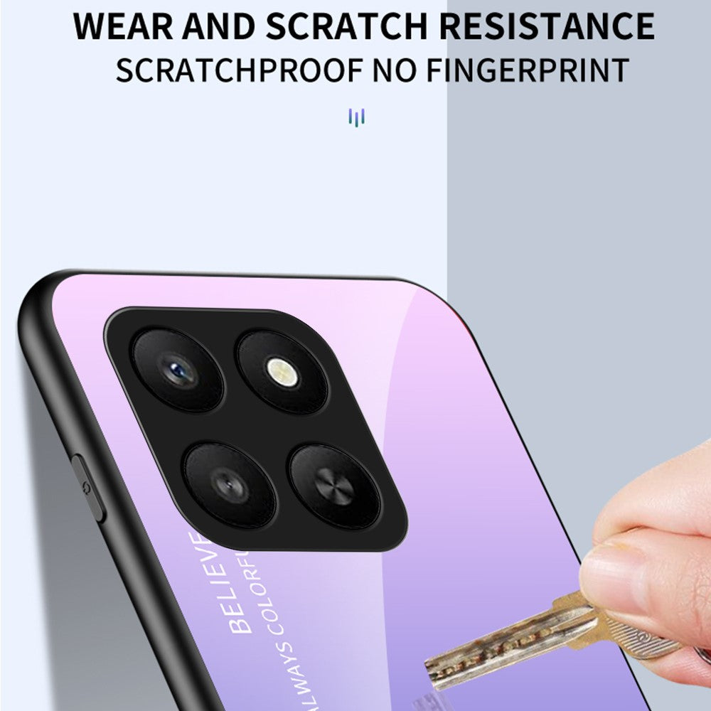 For Honor 400 Smart 5G / 4G / X7d 4G Case Anti-Scratch Tempered Glass + PC + TPU Phone Cover
