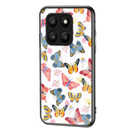 For Honor 400 Smart 5G / X7d 4G Case Butterfly Pattern TPU + Tempered Glass Protective Phone Cover