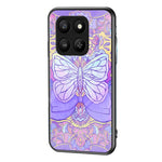 For Honor 400 Smart 5G / X7d 4G Case Butterfly Pattern TPU + Tempered Glass Protective Phone Cover