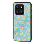 For Honor 400 Smart 5G / X7d 4G Case Butterfly Pattern TPU + Tempered Glass Protective Phone Cover