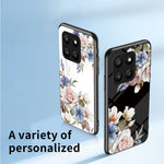 For Honor 400 Smart 5G / X7d 4G Case Floral Pattern TPU + Tempered Glass Protective Phone Cover