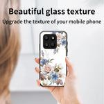 For Honor 400 Smart 5G / X7d 4G Case Floral Pattern TPU + Tempered Glass Protective Phone Cover