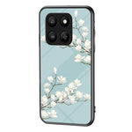 For Honor 400 Smart 5G / X7d 4G Case Floral Pattern TPU + Tempered Glass Protective Phone Cover