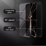 Case for Honor 400 Smart 5G / 400 Smart 4G / X7d 4G Marble Pattern Tempered Glass+PC+TPU Protective Phone Cover