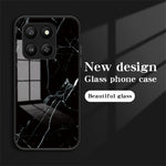 Case for Honor 400 Smart 5G / 400 Smart 4G / X7d 4G Marble Pattern Tempered Glass+PC+TPU Protective Phone Cover