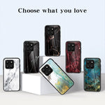 Case for Honor 400 Smart 5G / 400 Smart 4G / X7d 4G Marble Pattern Tempered Glass+PC+TPU Protective Phone Cover