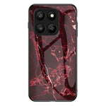 Case for Honor 400 Smart 5G / 400 Smart 4G / X7d 4G Marble Pattern Tempered Glass+PC+TPU Protective Phone Cover