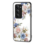 For Xiaomi Redmi 15 4G (EU) (171mm) Case Floral Pattern TPU + Tempered Glass Protective Phone Cover