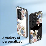 For Xiaomi Redmi 15 4G (EU) (171mm) Case Floral Pattern TPU + Tempered Glass Protective Phone Cover