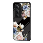 For Xiaomi Redmi 15 4G (EU) (171mm) Case Floral Pattern TPU + Tempered Glass Protective Phone Cover