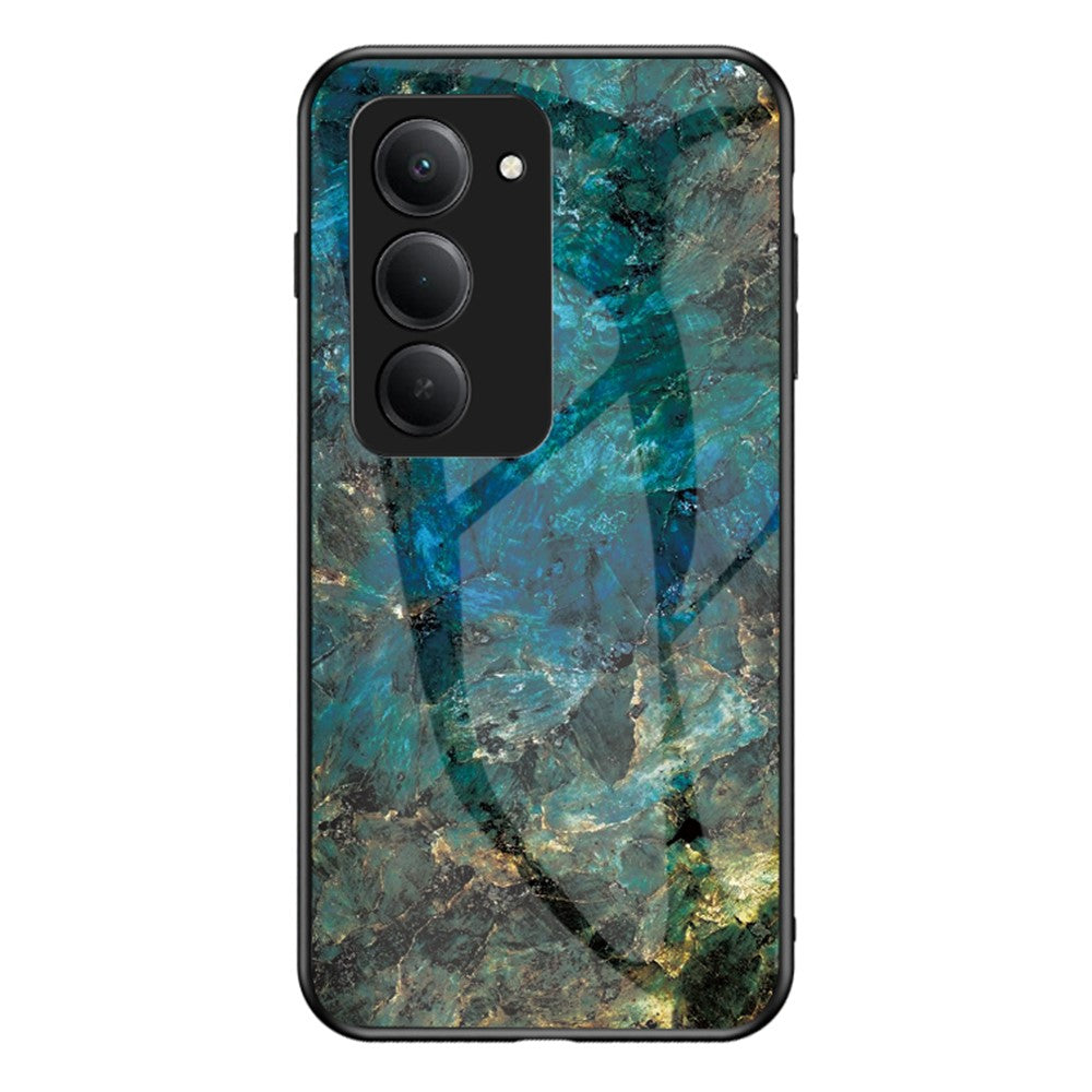 For Xiaomi Redmi 15 4G (EU) (171mm) Case Marble Pattern Tempered Glass+PC+TPU Protective Phone Cover