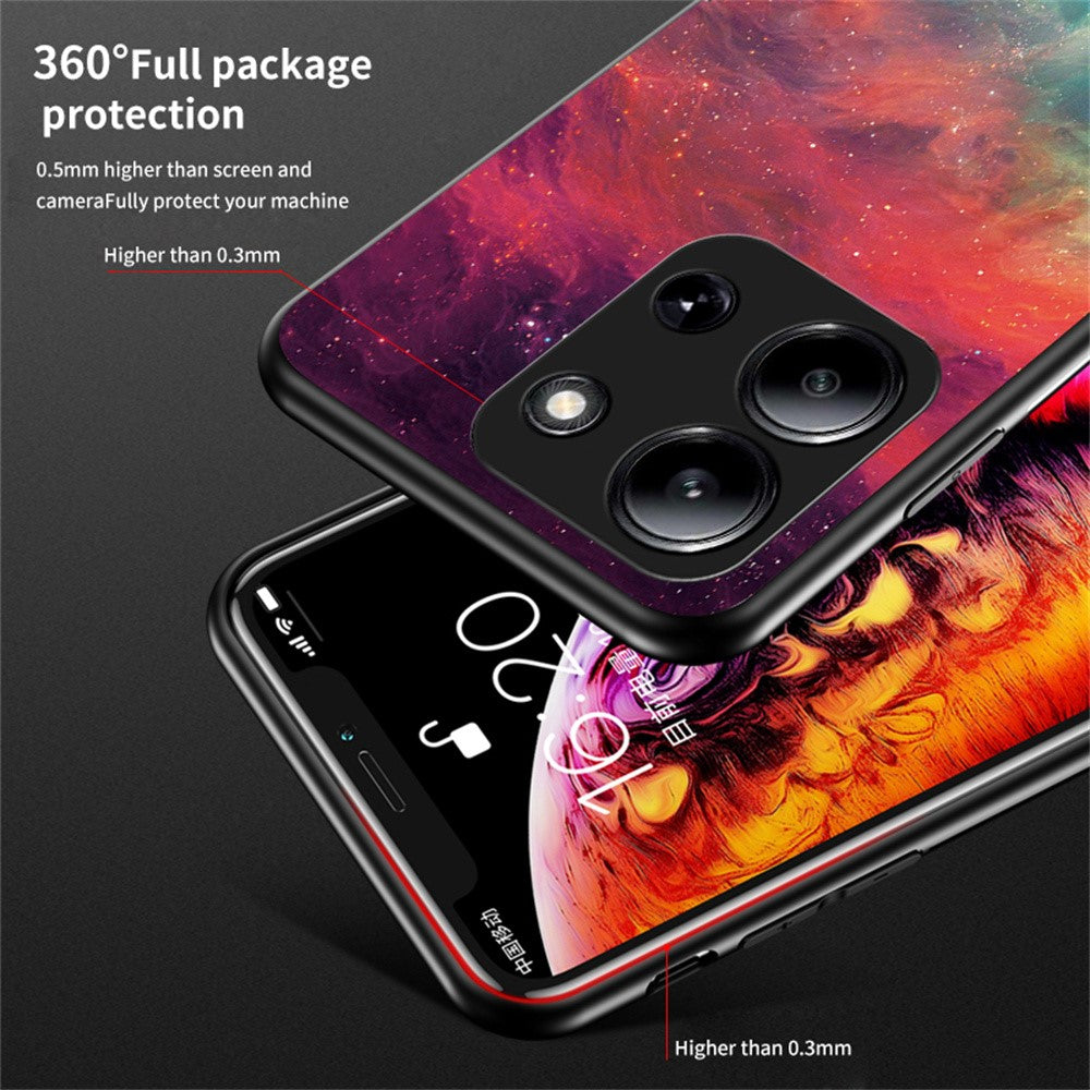 For Xiaomi Redmi 15C 4G (Global) (171mm)  /  Poco C85 4G (171mm) Case Starry Sky Pattern Tempered Glass Phone Cover