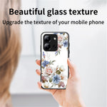 For Xiaomi Redmi 15C 4G (Global) (171mm) / Poco C85 4G (171mm) Case Floral Pattern TPU + Tempered Glass Protective Phone Cover