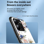 For Xiaomi Redmi 15C 4G (Global) (171mm) / Poco C85 4G (171mm) Case Floral Pattern TPU + Tempered Glass Protective Phone Cover