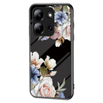 For Xiaomi Redmi 15C 4G (Global) (171mm) / Poco C85 4G (171mm) Case Floral Pattern TPU + Tempered Glass Protective Phone Cover