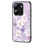 For Xiaomi Redmi 15C 4G (Global) (171mm) / Poco C85 4G (171mm) Case Floral Pattern TPU + Tempered Glass Protective Phone Cover