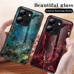 For Xiaomi Redmi 15C 4G (Global) (171mm) / Poco C85 4G (171mm) Case Marble Pattern Tempered Glass + PC + TPU Protective Phone Cover