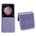 For Samsung Galaxy Z Flip7 5G Case Rhinestone Edge PC + TPU Clear Phone Cover with Glitter Paper