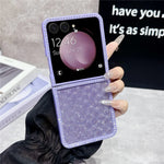 For Samsung Galaxy Z Flip7 5G Case Rhinestone Edge PC + TPU Clear Phone Cover with Glitter Paper