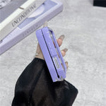 For Samsung Galaxy Z Flip7 5G Case Rhinestone Edge PC + TPU Clear Phone Cover with Glitter Paper