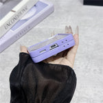 For Samsung Galaxy Z Flip7 5G Case Rhinestone Edge PC + TPU Clear Phone Cover with Glitter Paper