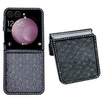 For Samsung Galaxy Z Flip7 5G Case Rhinestone Edge PC + TPU Clear Phone Cover with Glitter Paper