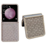 For Samsung Galaxy Z Flip7 5G Case Rhinestone Edge PC + TPU Clear Phone Cover with Glitter Paper