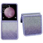 For Samsung Galaxy Z Flip7 5G Case Rhinestone Edge PC + TPU Clear Phone Cover with Glitter Paper