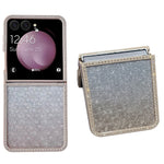 For Samsung Galaxy Z Flip7 5G Case Rhinestone Edge PC + TPU Clear Phone Cover with Glitter Paper