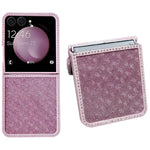 For Samsung Galaxy Z Flip7 5G Case Rhinestone Edge PC + TPU Clear Phone Cover with Glitter Paper