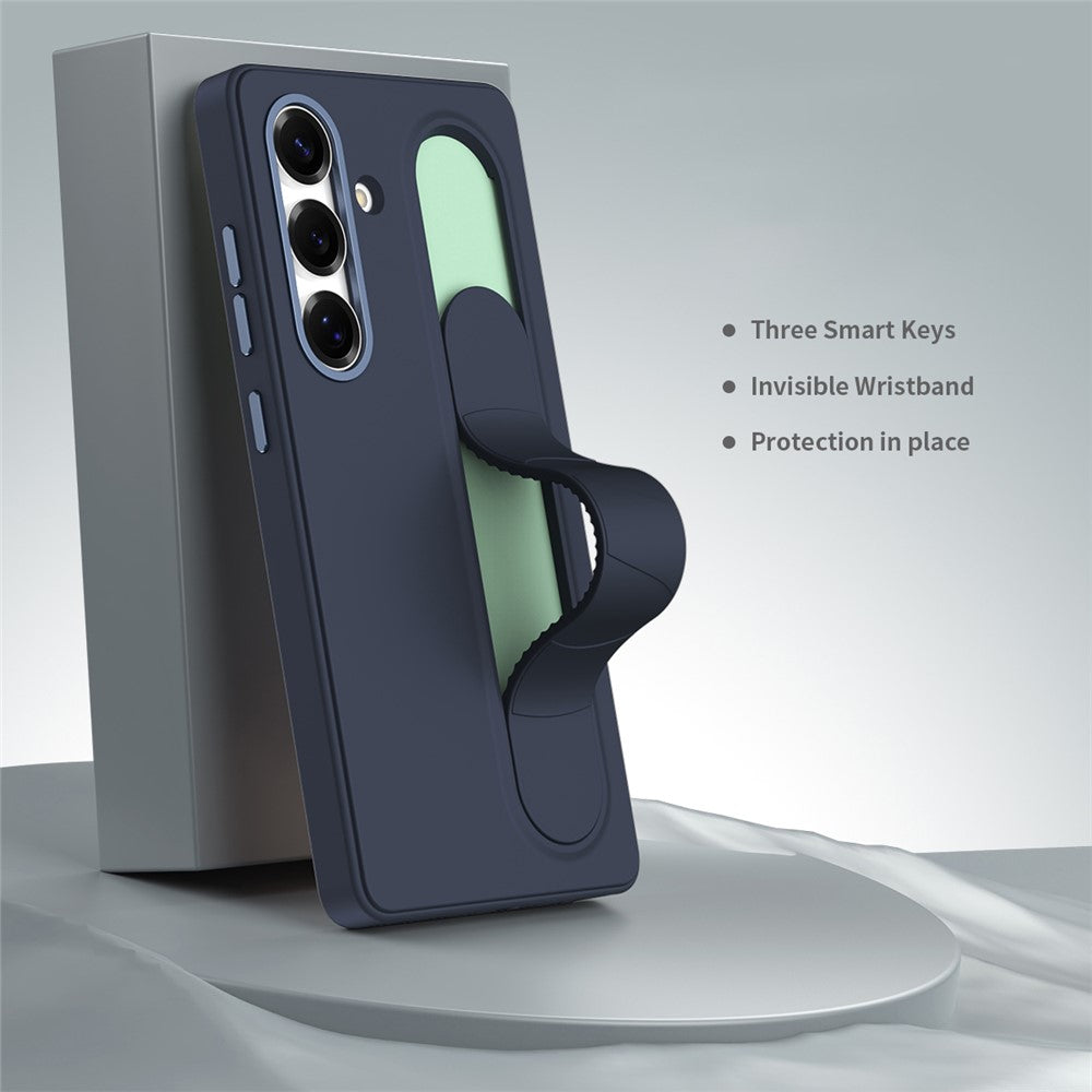 Samsung Galaxy S25 FE-skal Anpassningsbart smart nyckelgrepp armband Stöd PC + silikonmobilskal