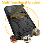 R-JUST til iPhone 17 Cover PC + Silikone + Metal Støttefod Telefoncover med Hærdet Glasfilm