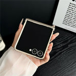 For Samsung Galaxy Z Flip7 5G Magnetic Case Leather + PC Electroplated Folding Phone Cover