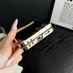 For Samsung Galaxy Z Flip7 5G Magnetic Case Leather + PC Electroplated Folding Phone Cover