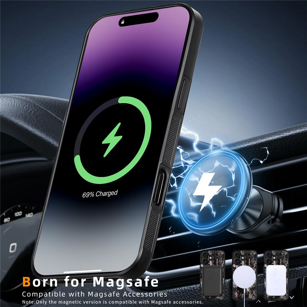 Til iPhone 17 Magnetisk Cover Stort Struktur Aramidfiber + TPU Telefoncover