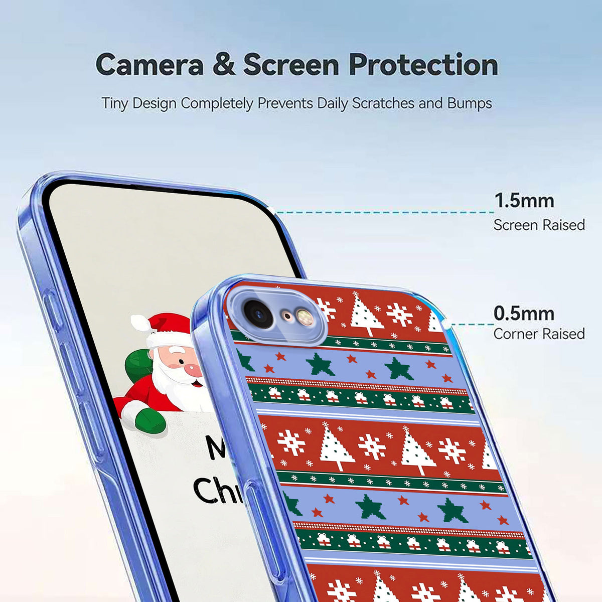 Til iPhone 7 4,7 tommer / iPhone 8 4,7 tommer / iPhone SE (2020) / iPhone SE (2022) Cover med juletema trykket TPU telefonbagside