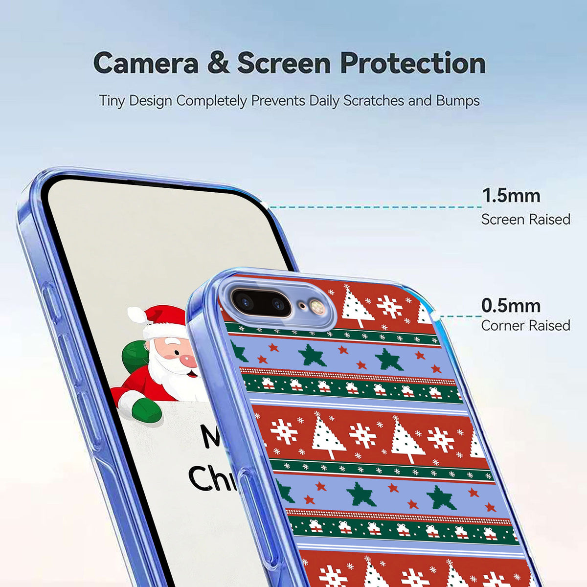 For iPhone 7 Plus 5.5 inch / iPhone 8 Plus 5.5 inch Case Christmas Themed Pattern Printing TPU Phone Back Cover