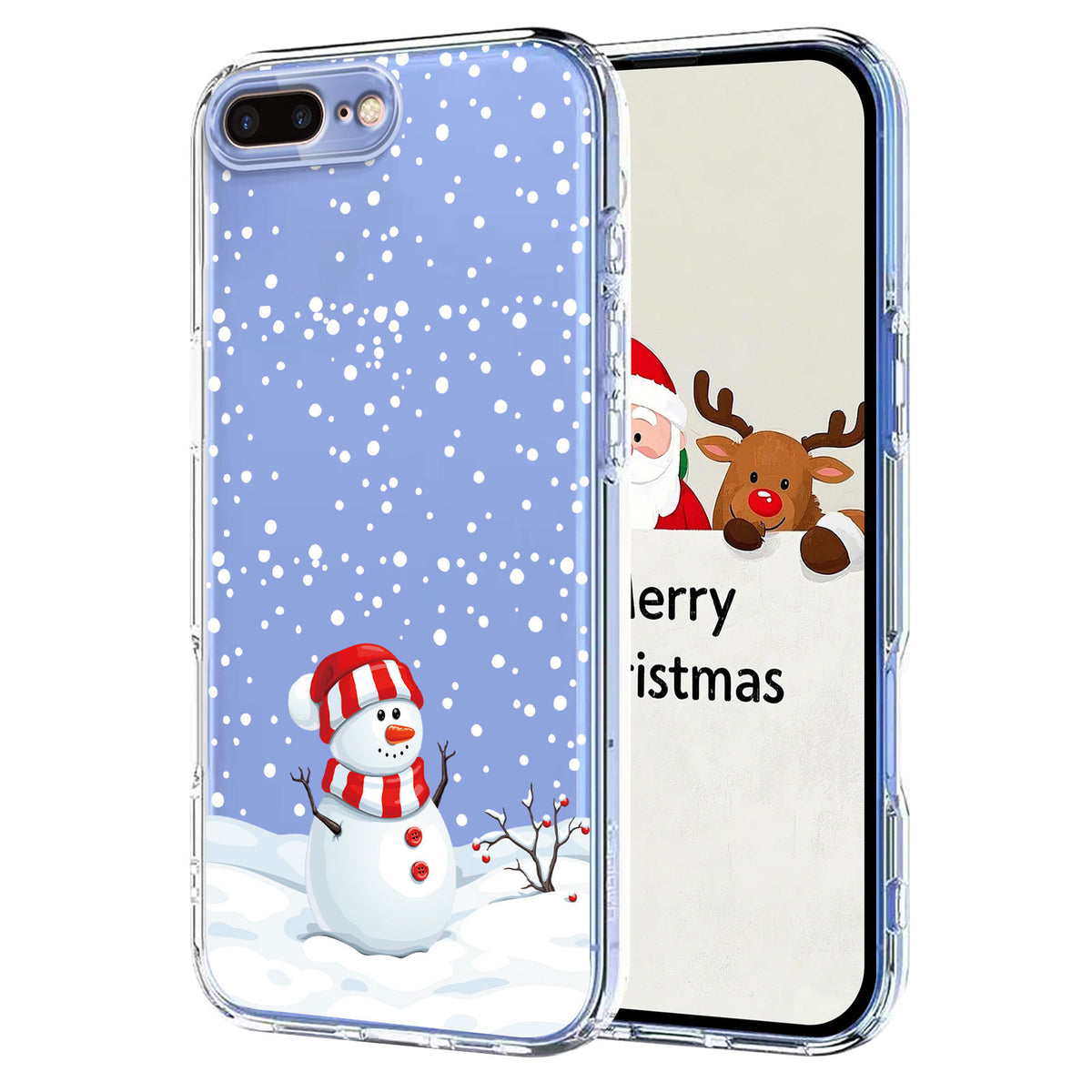 For iPhone 7 Plus 5.5 inch / iPhone 8 Plus 5.5 inch Case Christmas Themed Pattern Printing TPU Phone Back Cover