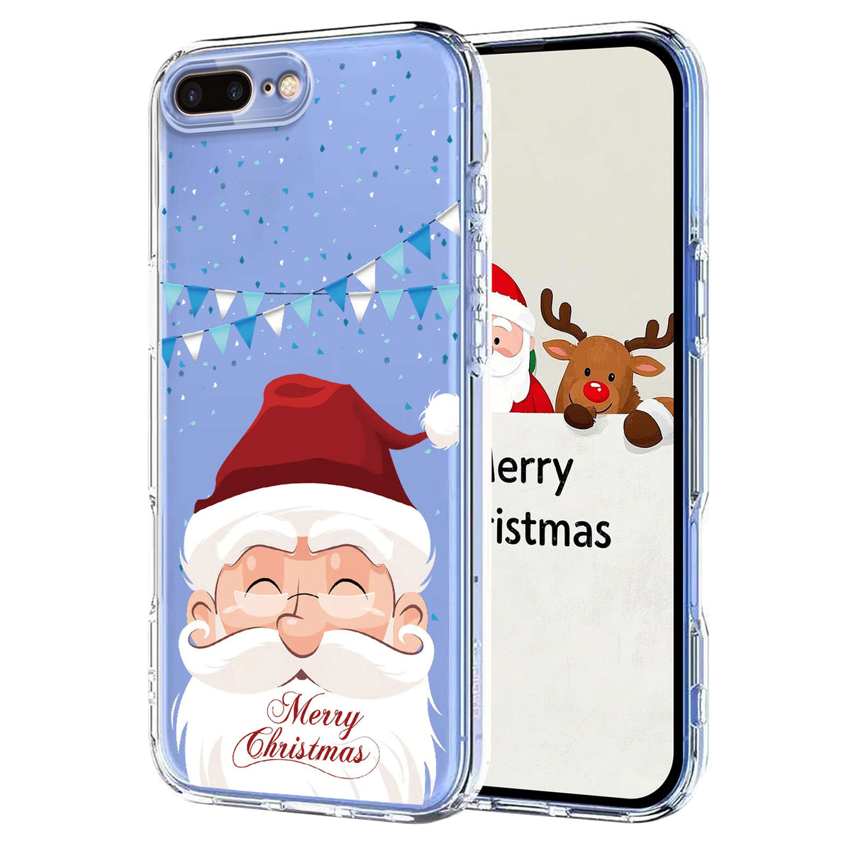 For iPhone 7 Plus 5.5 inch / iPhone 8 Plus 5.5 inch Case Christmas Themed Pattern Printing TPU Phone Back Cover