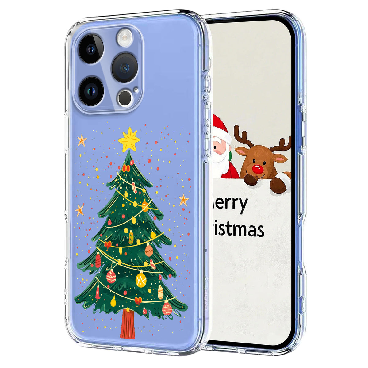 For iPhone 14 Pro Max Case Christmas Themed Pattern Printing TPU Phone Back Cover