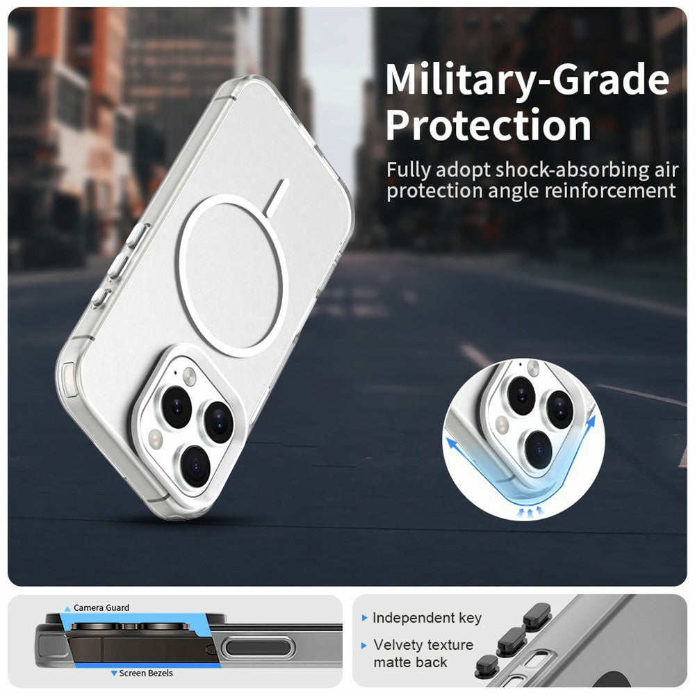 Til iPhone 16 Pro Cover Candy Color PC + TPU + PET Telefoncover Kompatibelt med MagSafe