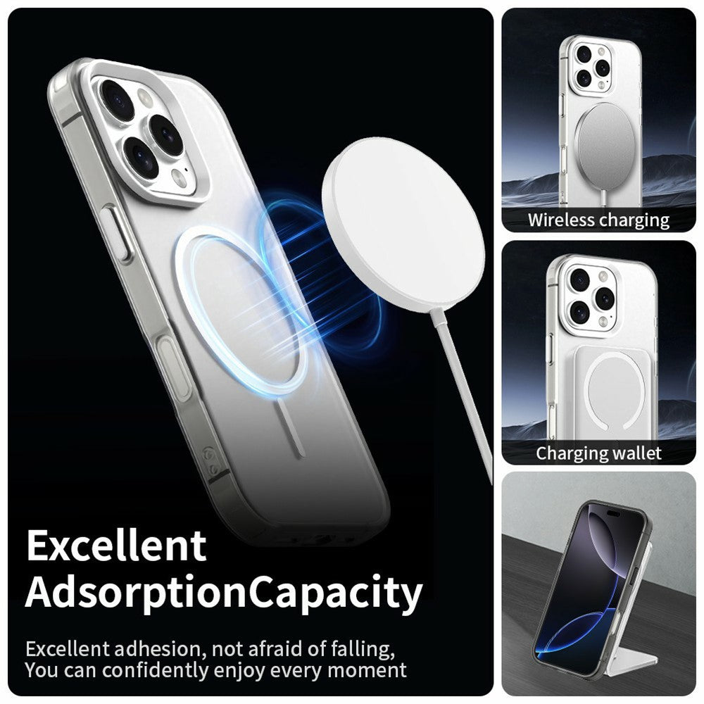 Til iPhone 16 Pro Cover Candy Color PC + TPU + PET Telefoncover Kompatibelt med MagSafe