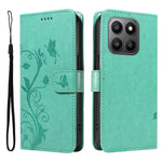 For Honor 400 Smart 4G PU Leather Cases Flower Pattern Wallet Stand Phone Cover with Strap