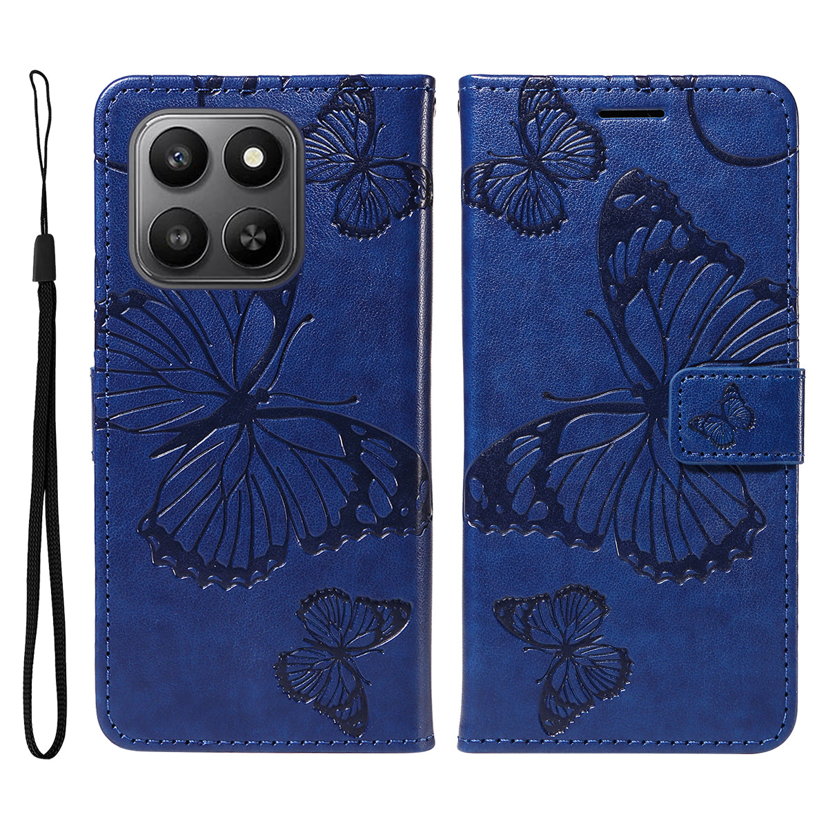 For Honor 400 Smart 4G Wallet Case Floral Butterfly Imprinted Leather Phone Cover Stand