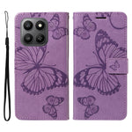 For Honor 400 Smart 4G Wallet Case Floral Butterfly Imprinted Leather Phone Cover Stand